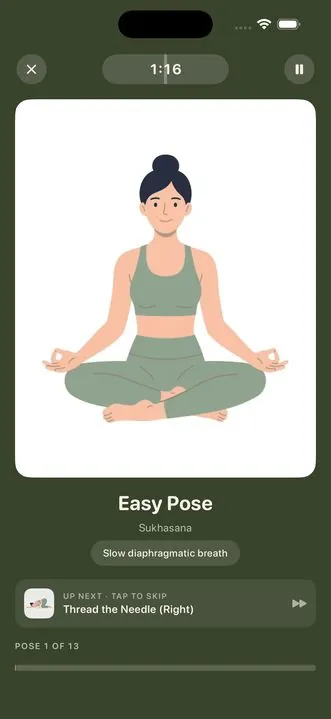Yoga24 screenshot: Guided practice