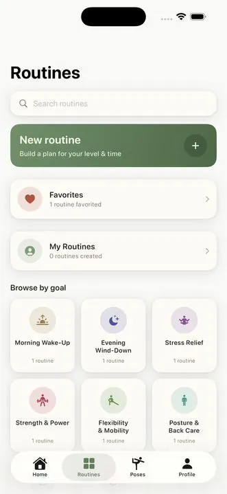 Yoga24 screenshot: Routines