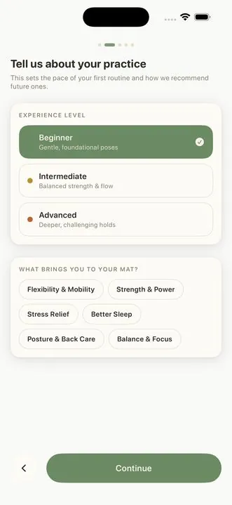 Yoga24 screenshot: Onboarding